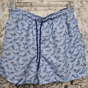 Happy Hour Mens Swim Trunks,size Large Snorkeling Blue